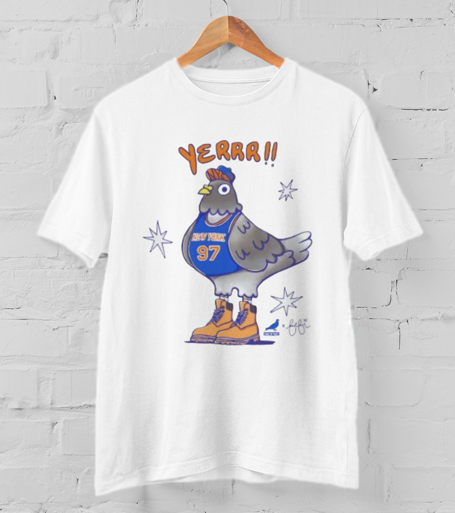 New York Knicks Yerrr Bird 97 Cartoon Sneakers T-Shirt