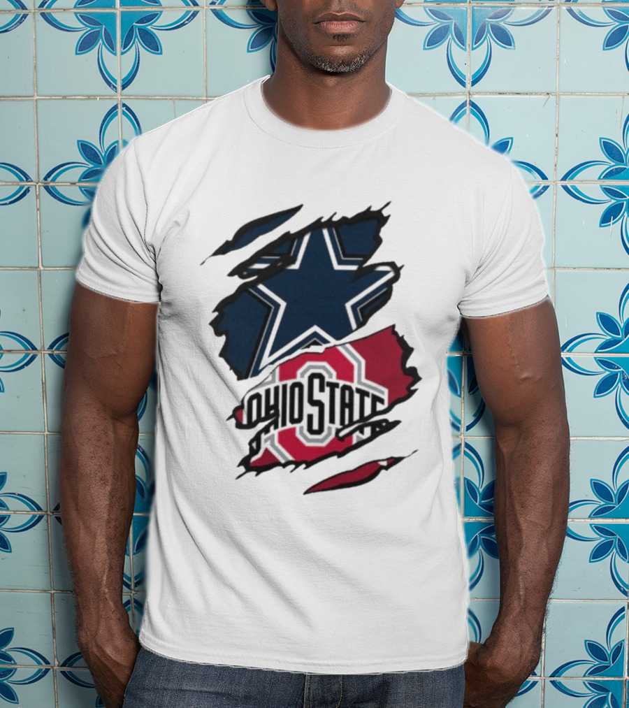 Dallas Cowboys Ohio State Buckeyes Men's Dual Rip T-Shirt