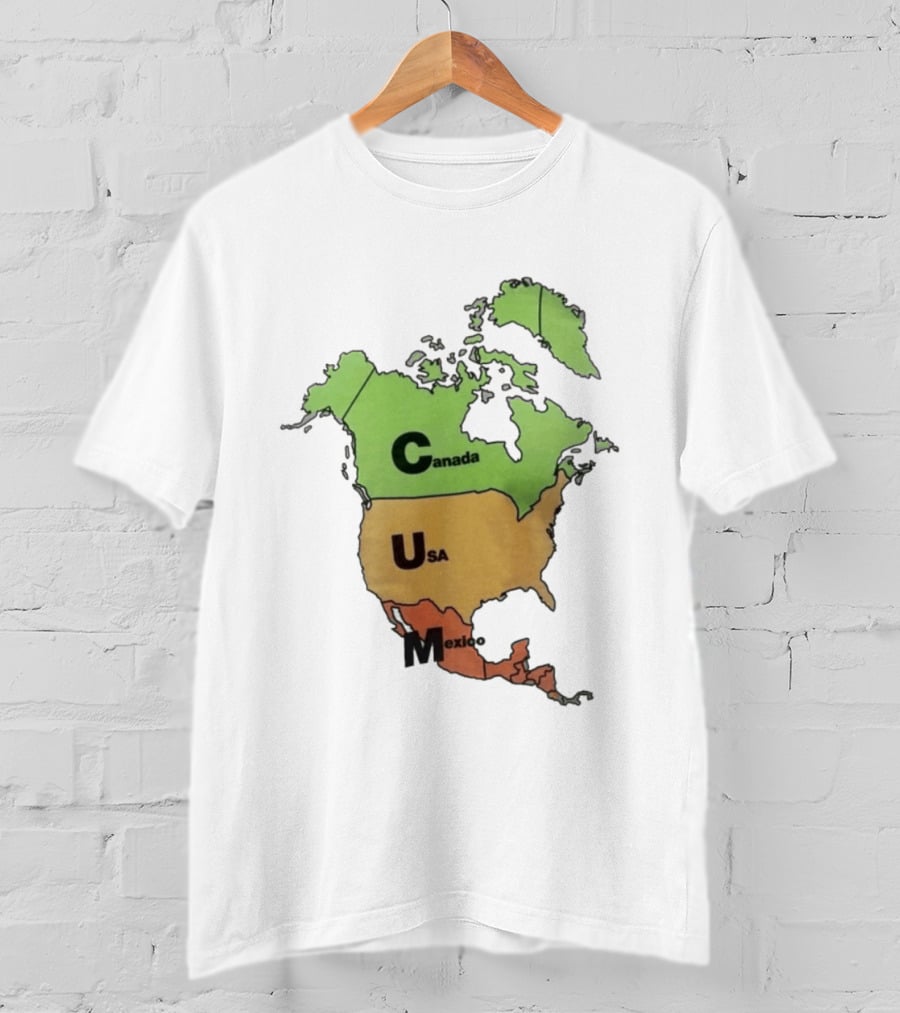 North America Map Canada USA Mexico Geography Continent Country T-Shirt
