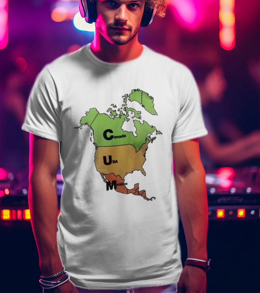 North America Map Canada USA Mexico Geography Continent Country T-Shirt