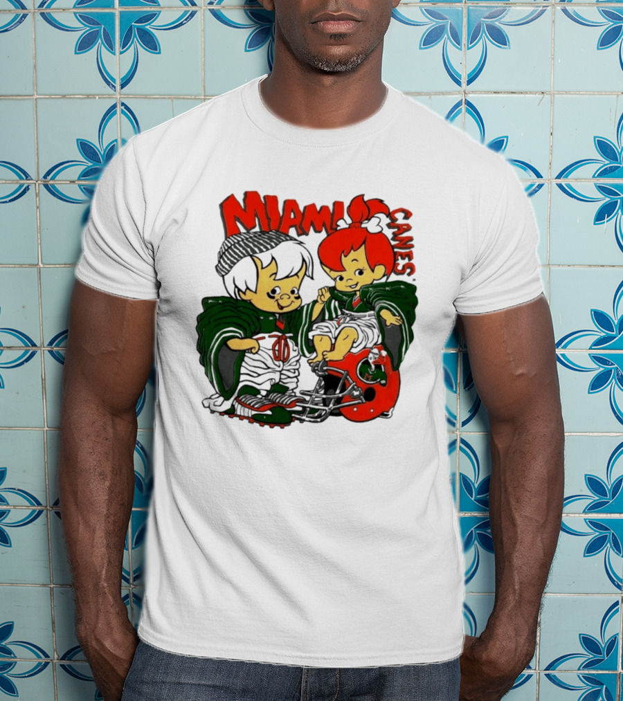 Miami Hurricanes MIAMI CANES Pebbles Bamm Bamm Flintstones NCAA T-Shirt