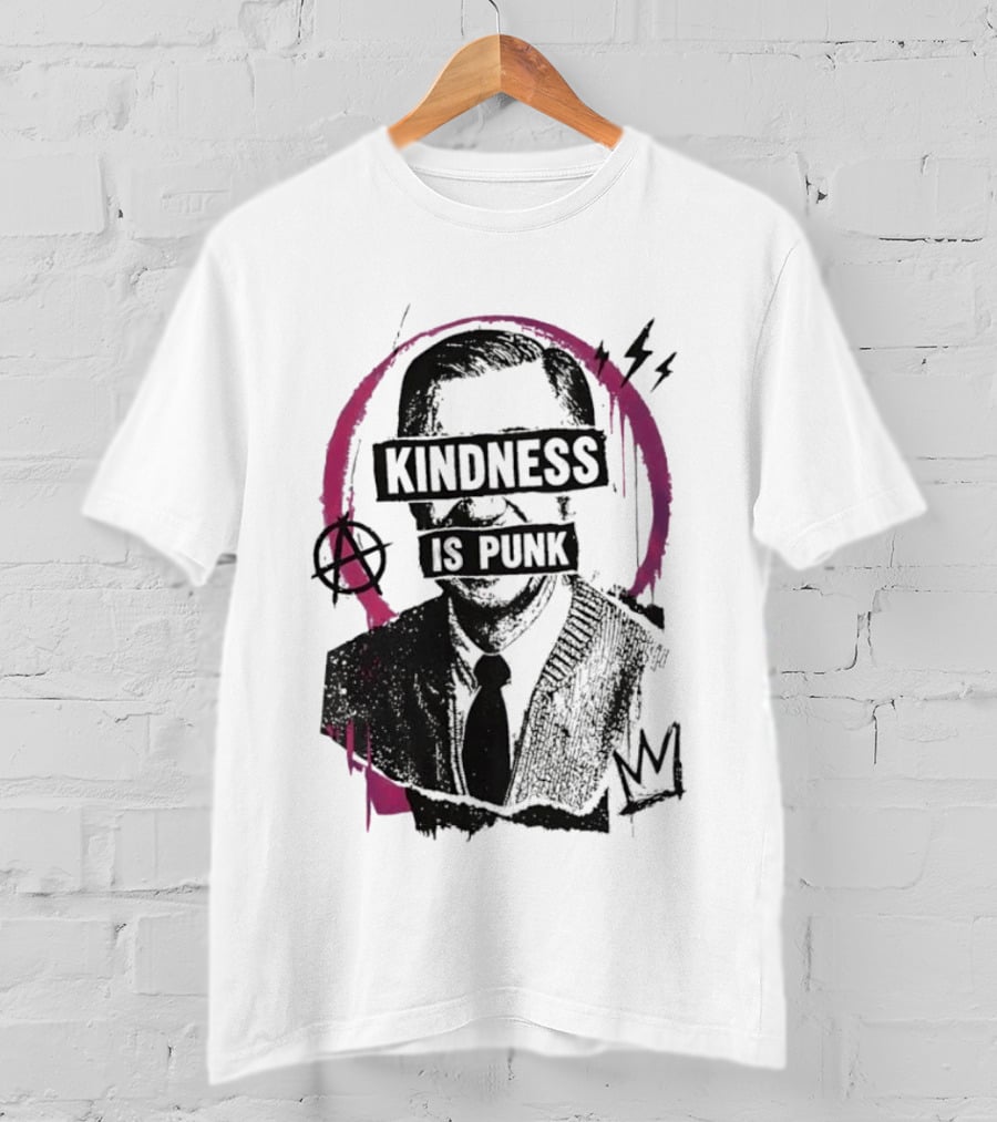 Fred Rogers Kindness Is Punk Anarchy Crown Lightning Bolt T-Shirt