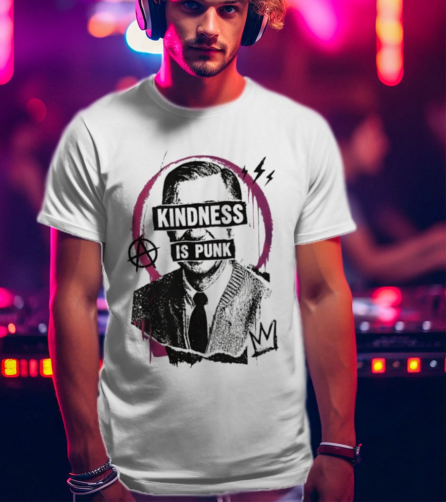 Fred Rogers Kindness Is Punk Anarchy Crown Lightning Bolt T-Shirt