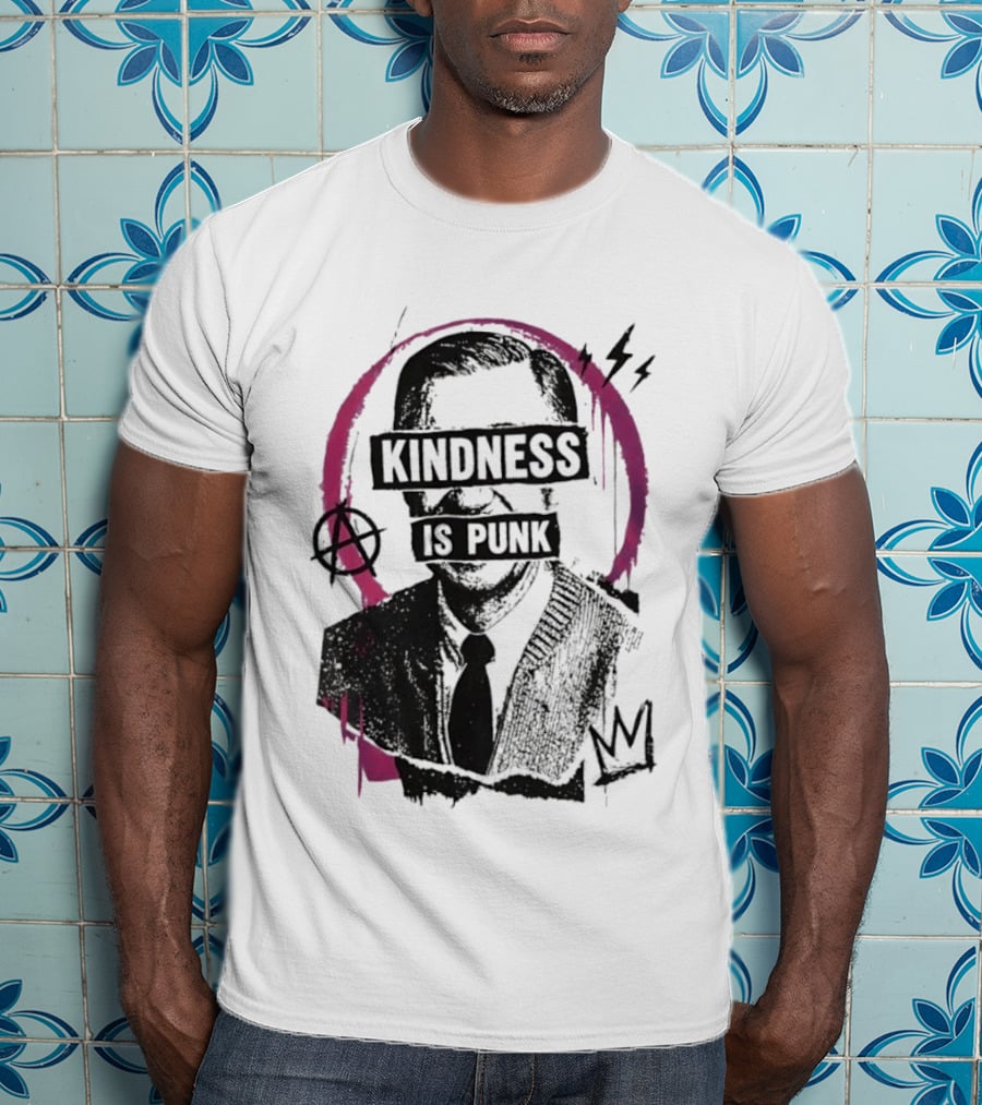 Fred Rogers Kindness Is Punk Anarchy Crown Lightning Bolt T-Shirt