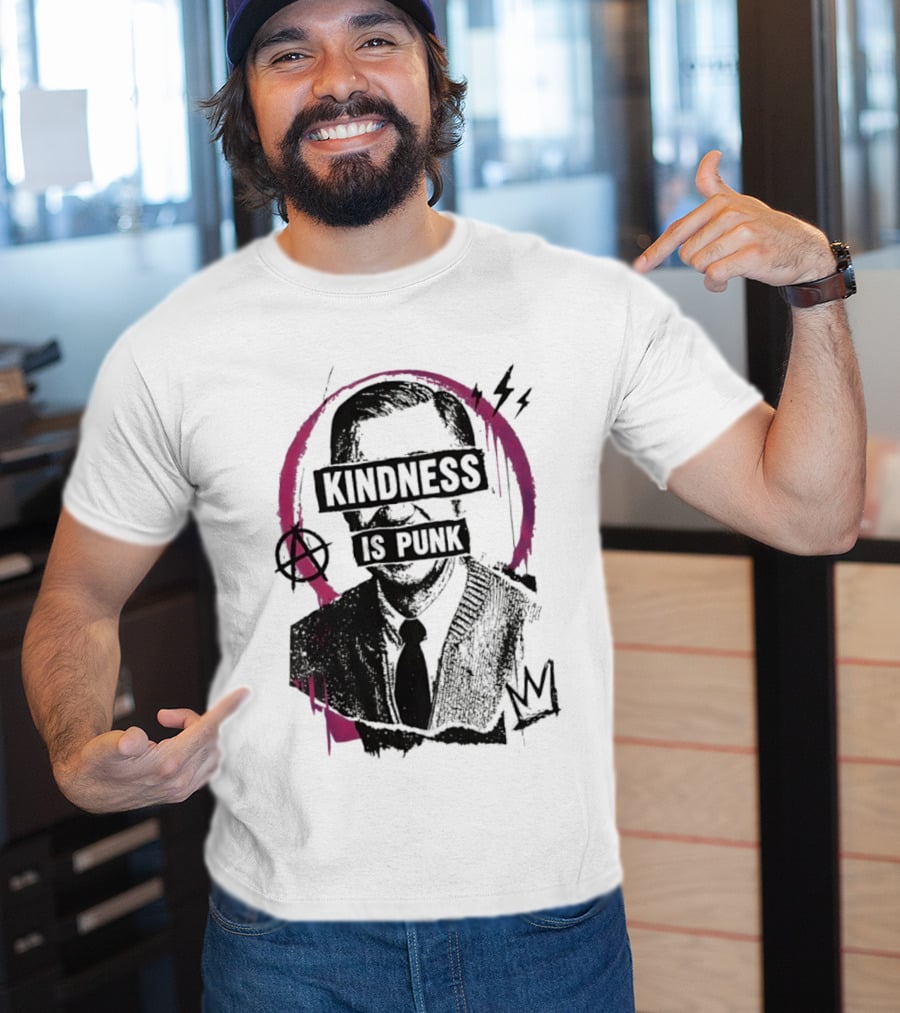 Fred Rogers Kindness Is Punk Anarchy Crown Lightning Bolt T-Shirt