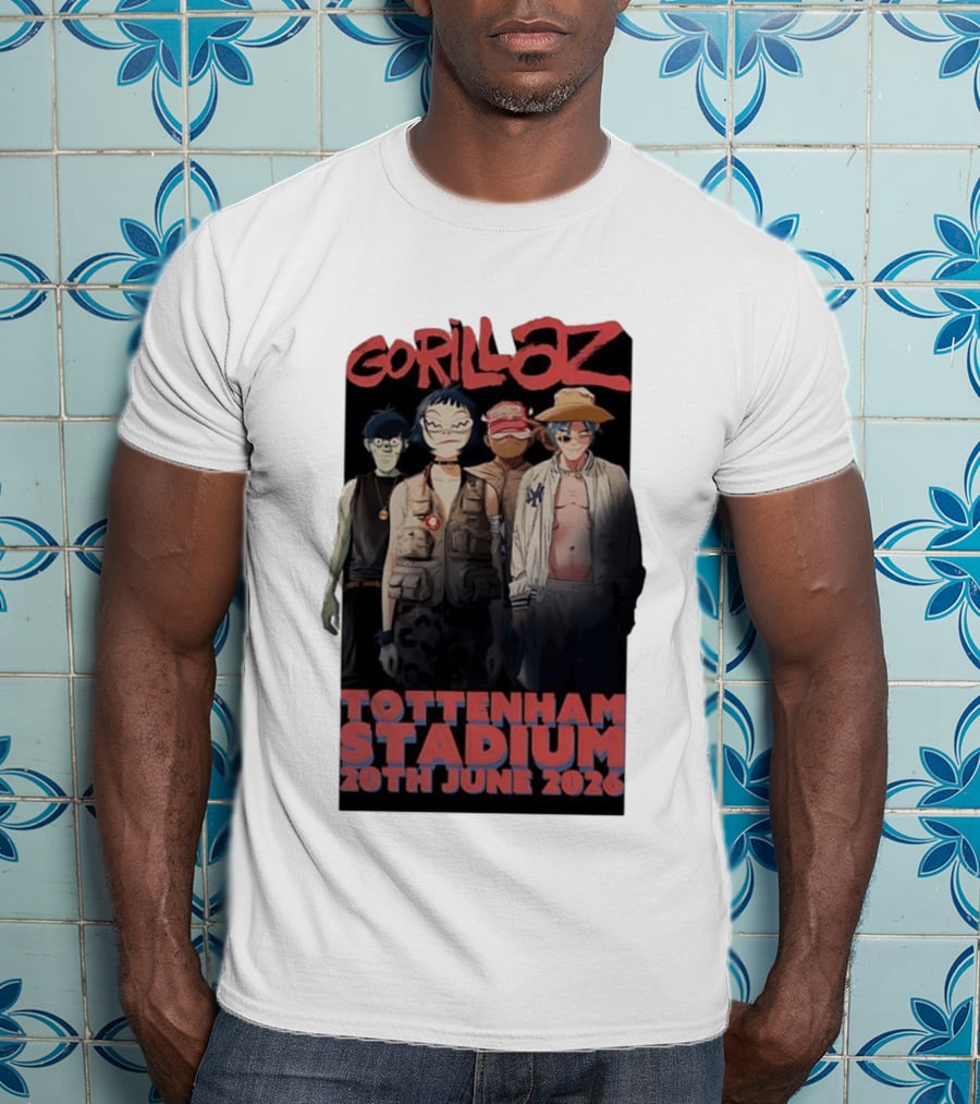 Gorillaz 2026 Tottenham Stadium London Concert 20th June T-Shirt