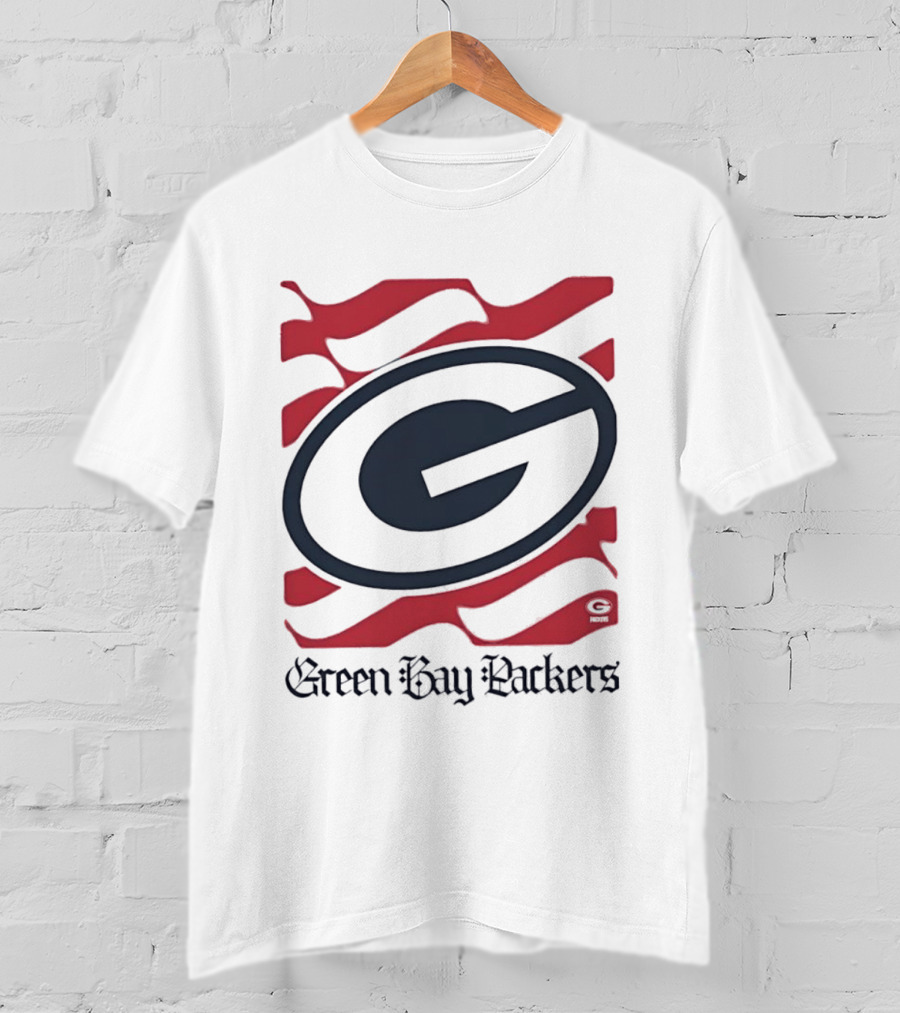 Green Bay Packers G American Flag Design Football Packers T-Shirt