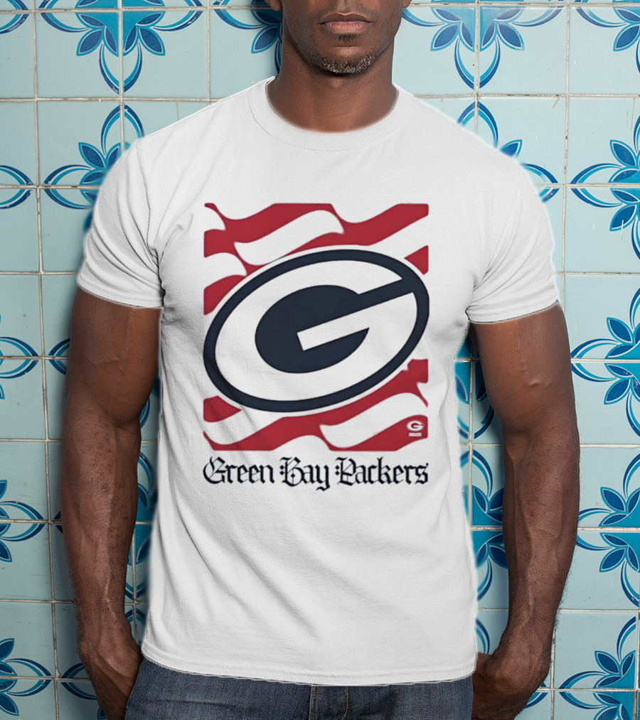 Green Bay Packers G American Flag Design Football Packers T-Shirt