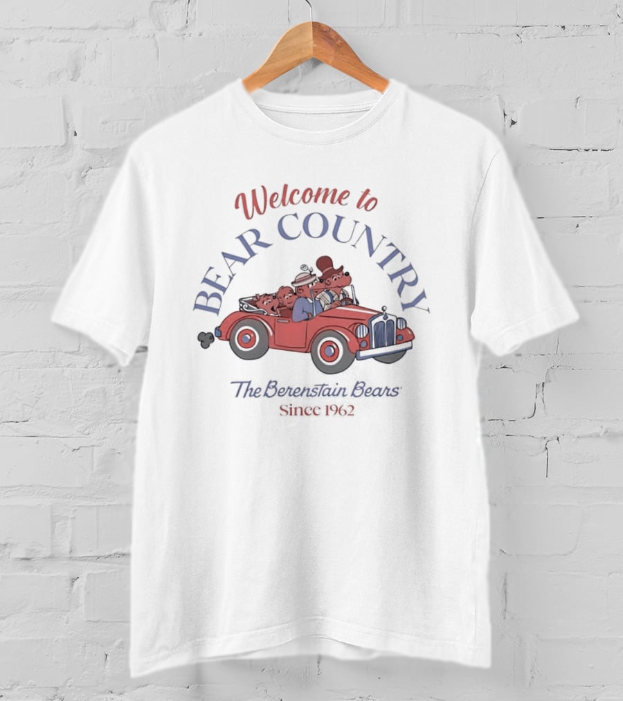 Welcome To Bear Country The Berenstain Bears Since 1962 Red Car Family T-Shirt