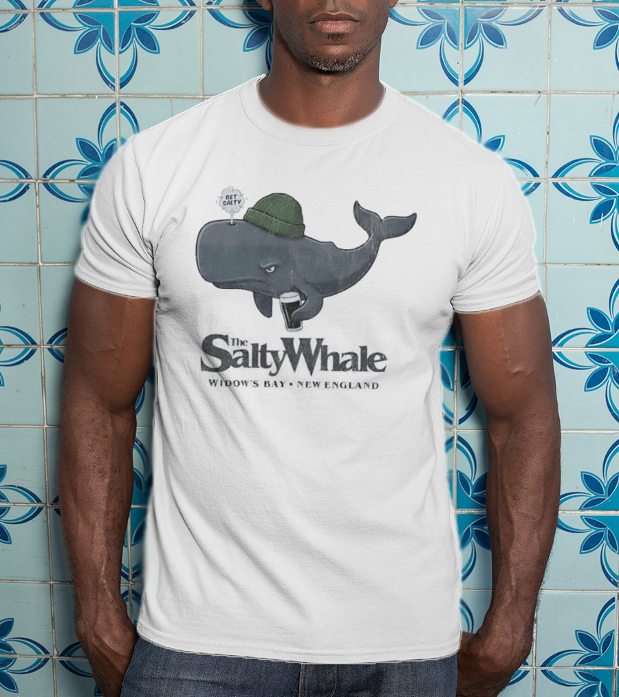 Get Salty Whale New England Beer Drinker Nautical Widows Bay T-Shirt