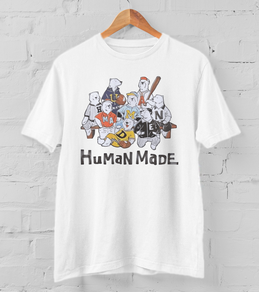 Human Made Polar Bear Baseball Team H M A N M A D E T-Shirt