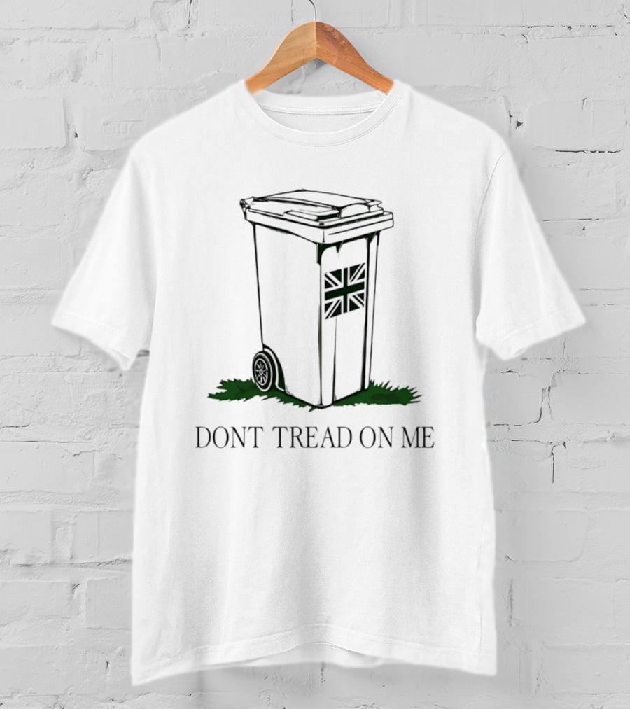 Trash Can Union Jack Flag Don't Tread On Me T-Shirt