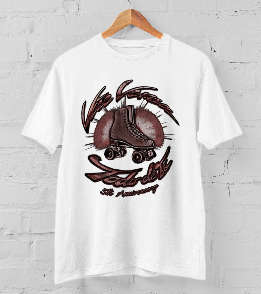Vice Versa Todo De Ti 5th Anniversary Roller Skate Disco T-Shirt