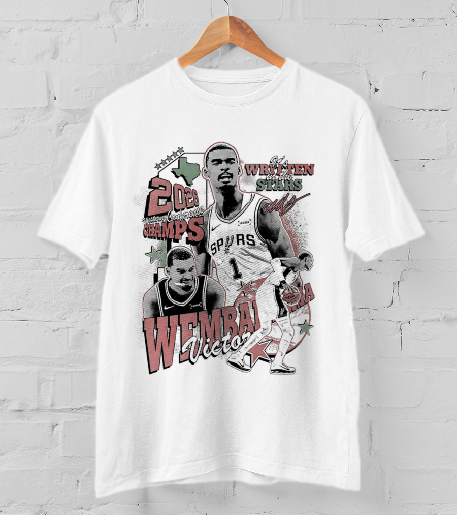 It's Written In The Stars Alien Victor Wembanyama 2026 Champs San Antonio Spurs NBA T-Shirt