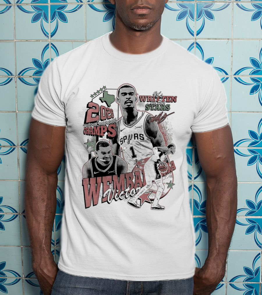 It's Written In The Stars Alien Victor Wembanyama 2026 Champs San Antonio Spurs NBA T-Shirt