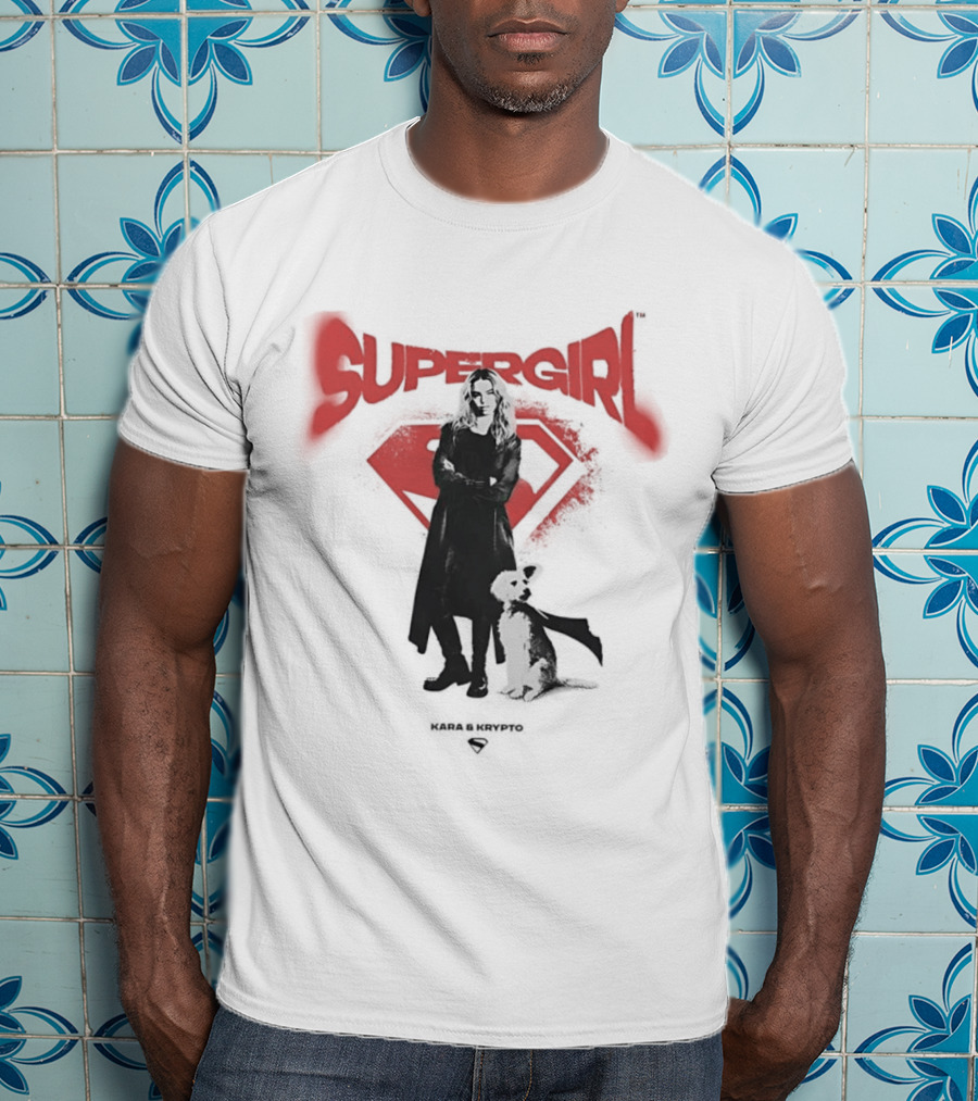 Supergirl Kara And Krypto Superman Shield DC Comics T-Shirt
