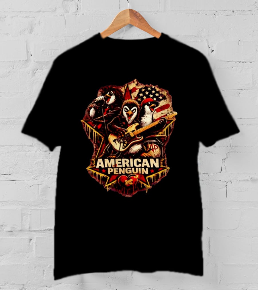 American Penguin Rock Band Stars And Stripes T-Shirt