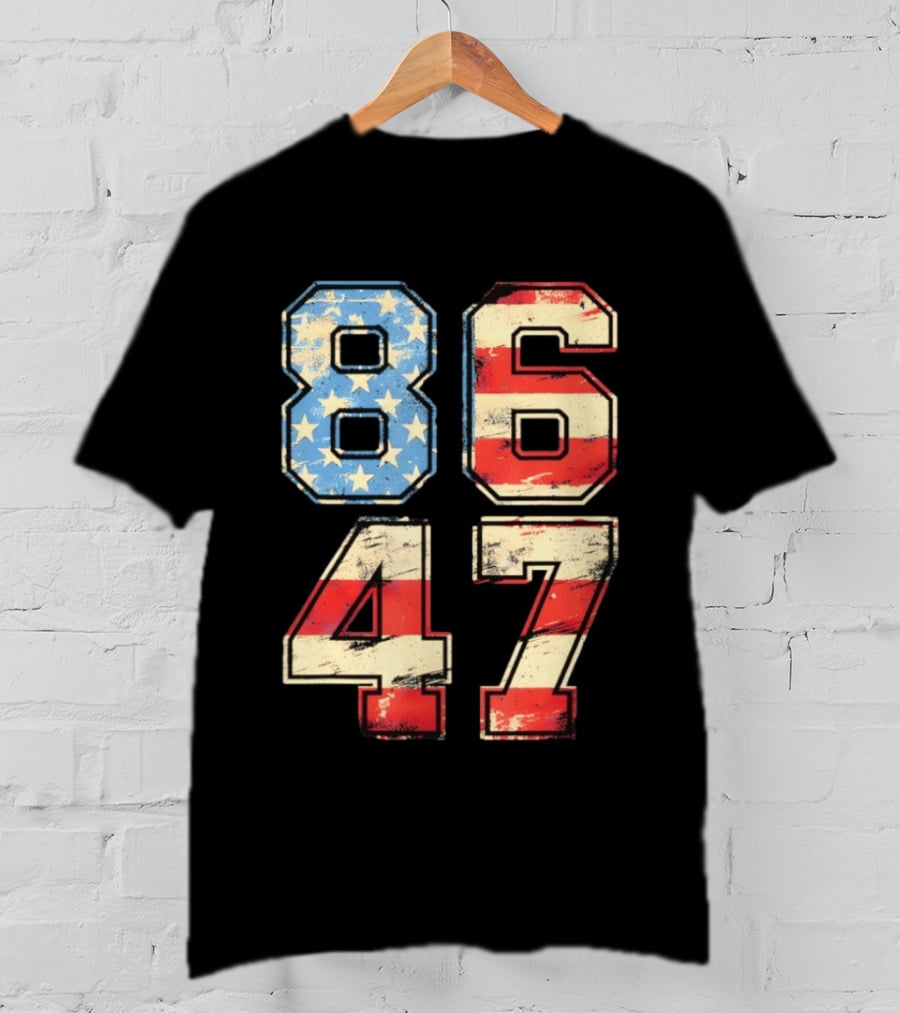 Anti ICE Subtle FDT Democrat 8647 American Flag Numbers T-Shirt