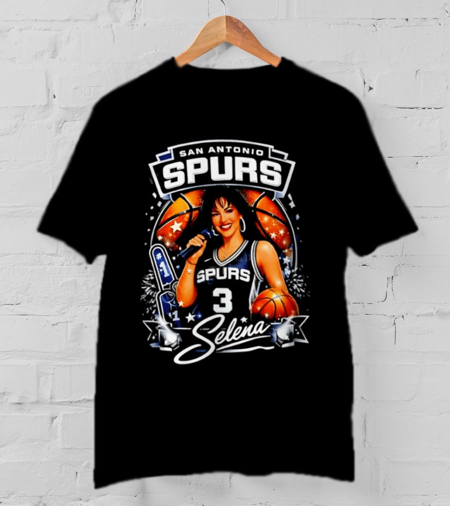 San Antonio Spurs Selena Basketball Number 3 Fan T-Shirt
