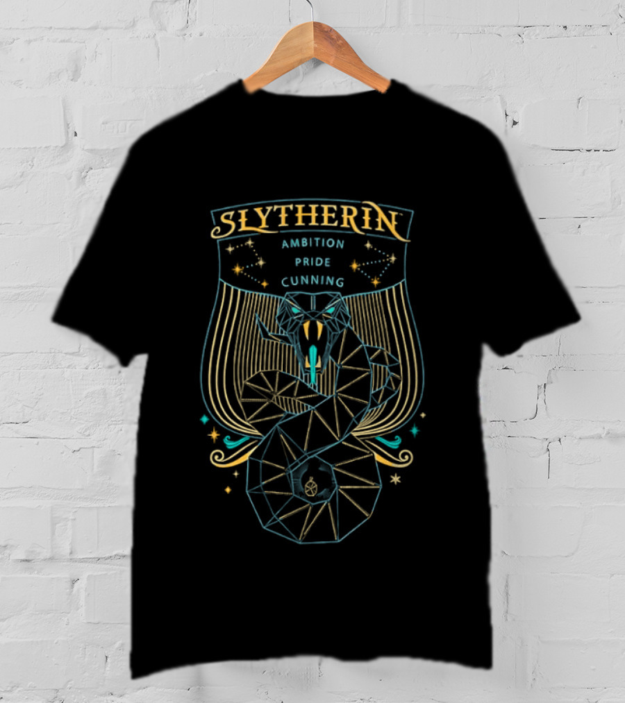Slytherin Geometric Snake Ambition Pride Cunning 2026 Edition Magic Stars T-Shirt