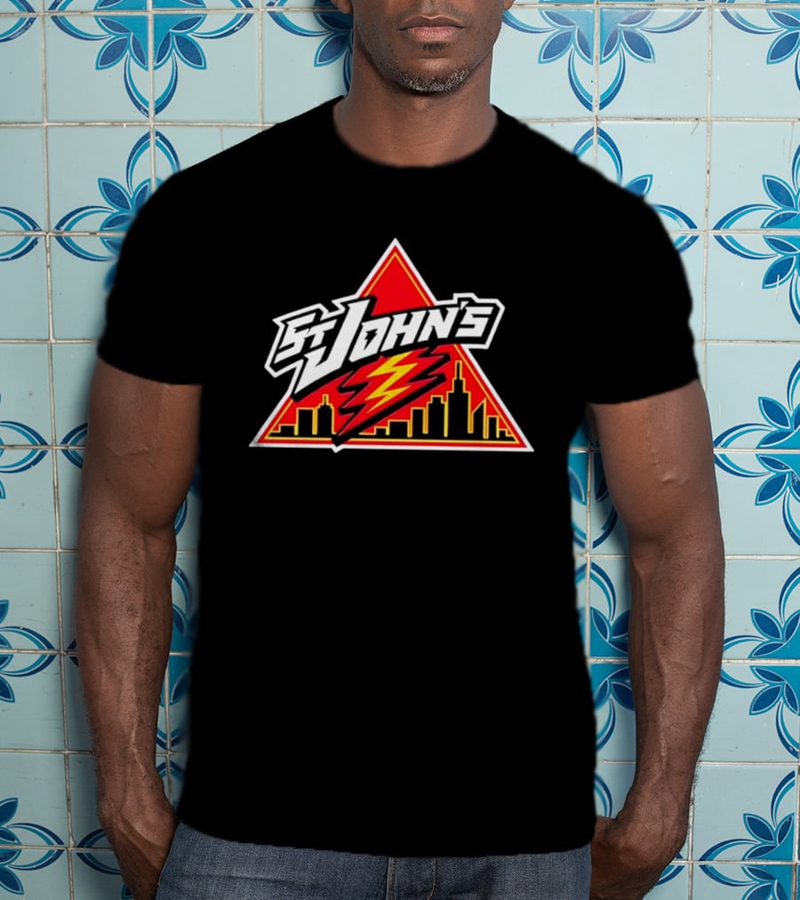 St John's City Skyline Triangle Lightning Bolt T-Shirt