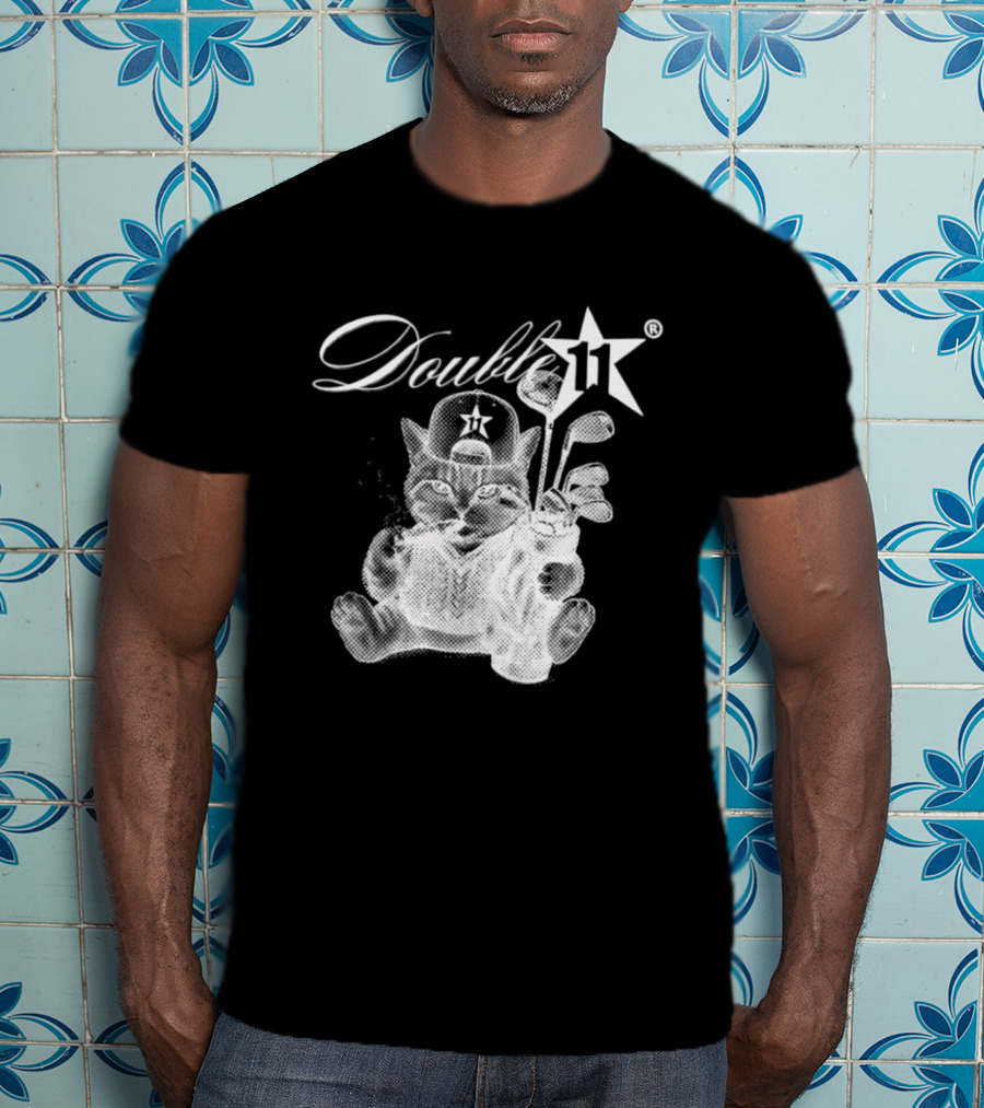 Double 11 Golfing Cat Star Golf Clubs Urban Streetwear 2026 Future T-Shirt