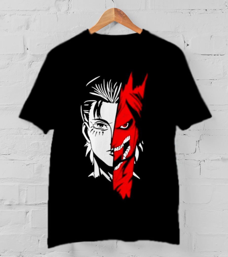 Eren Yeager Attack Titan Split Face The Rumbling 2026 Anime Manga T-Shirt