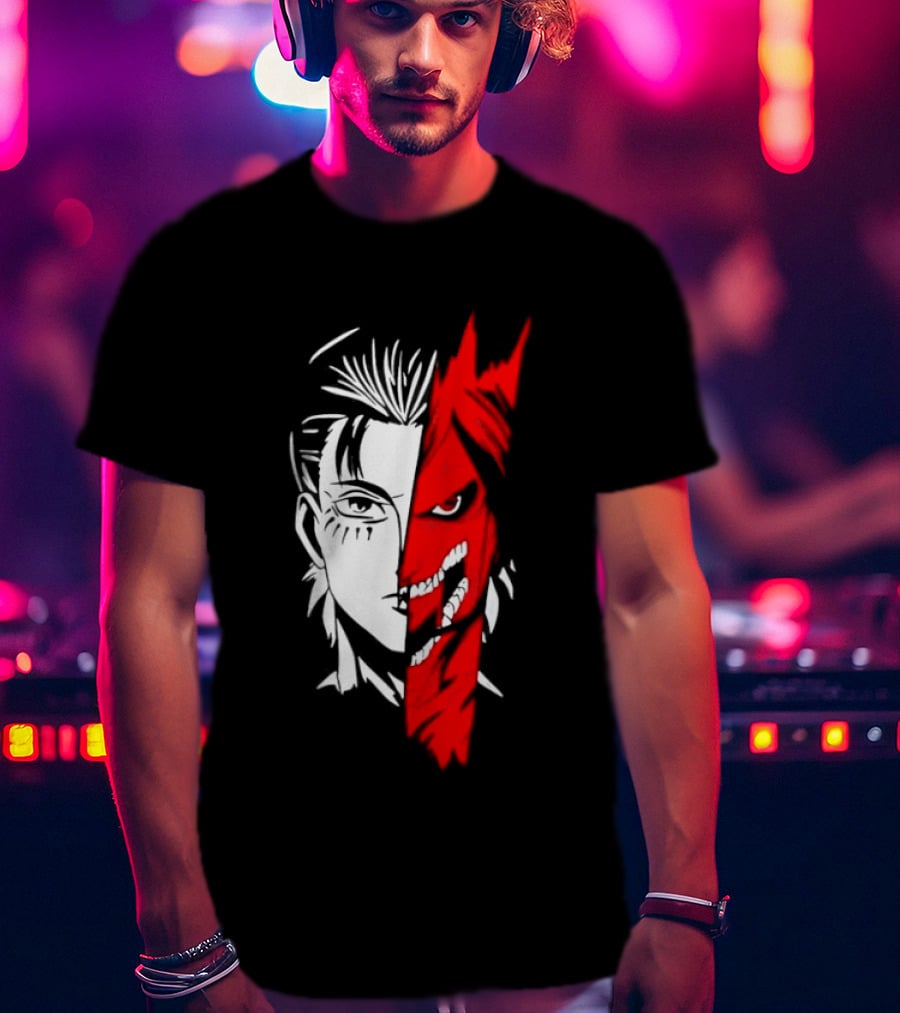 Eren Yeager Attack Titan Split Face The Rumbling 2026 Anime Manga T-Shirt