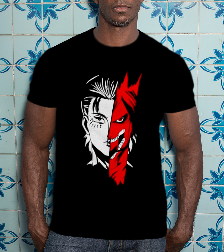 Eren Yeager Attack Titan Split Face The Rumbling 2026 Anime Manga T-Shirt
