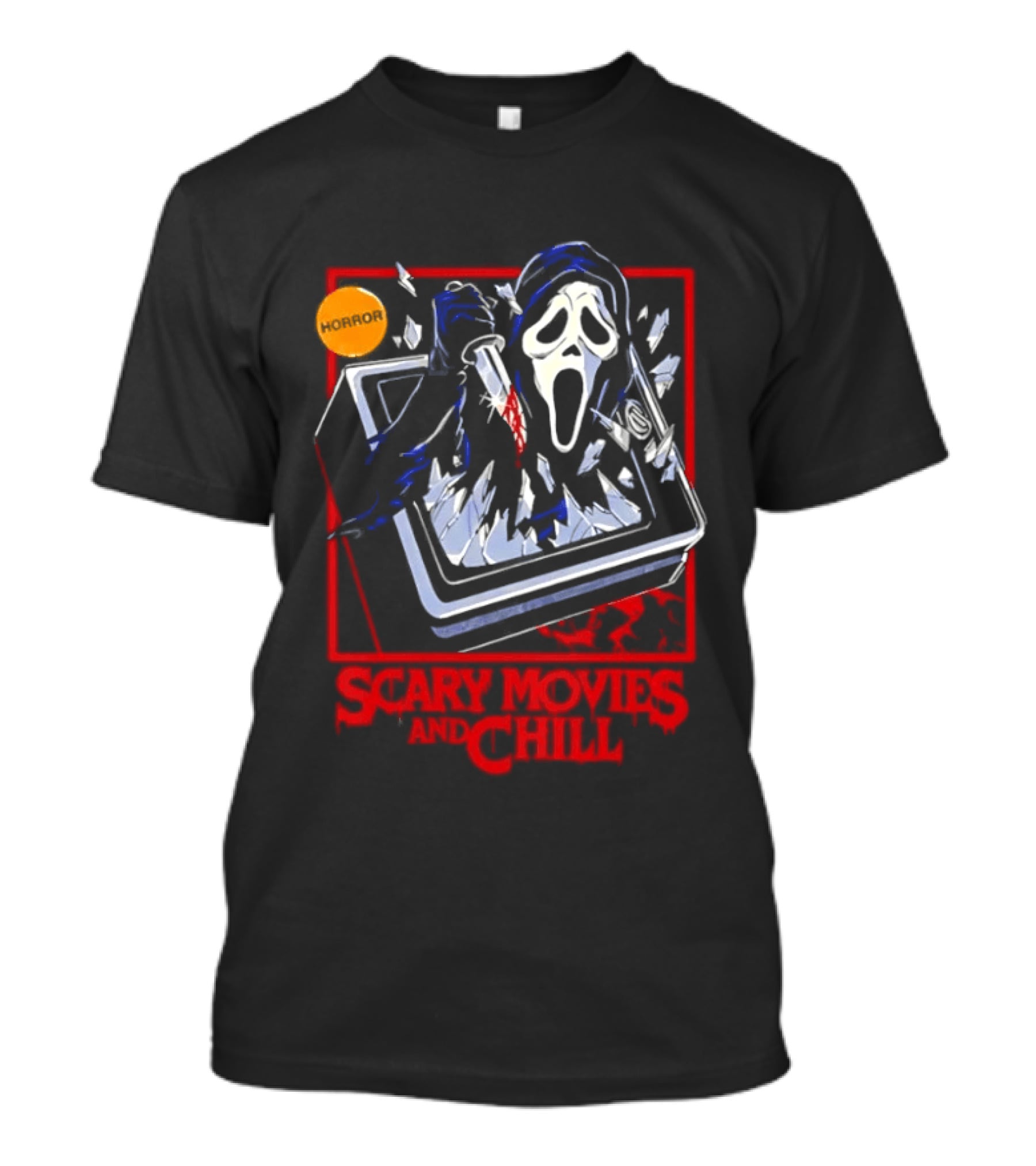 Ghostface Scream Horror Movie Breaking TV Scary Movies And Chill 2026 T-Shirt