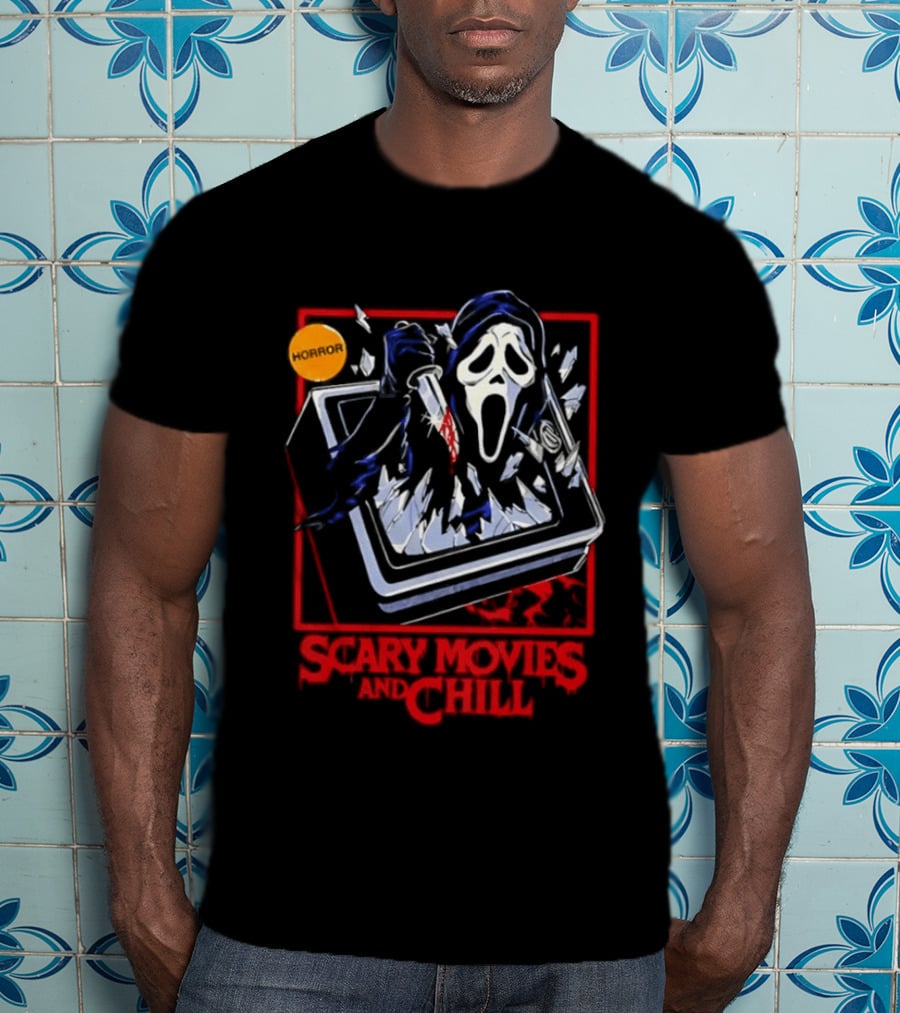 Ghostface Scream Horror Movie Breaking TV Scary Movies And Chill 2026 T-Shirt