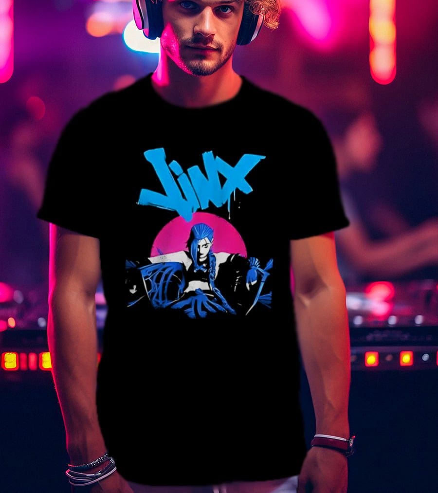 Jinx Blue Hair Graffiti Unleashed Power Arcane League Of Legends 2026 Season 2 Anticipation T-Shirt