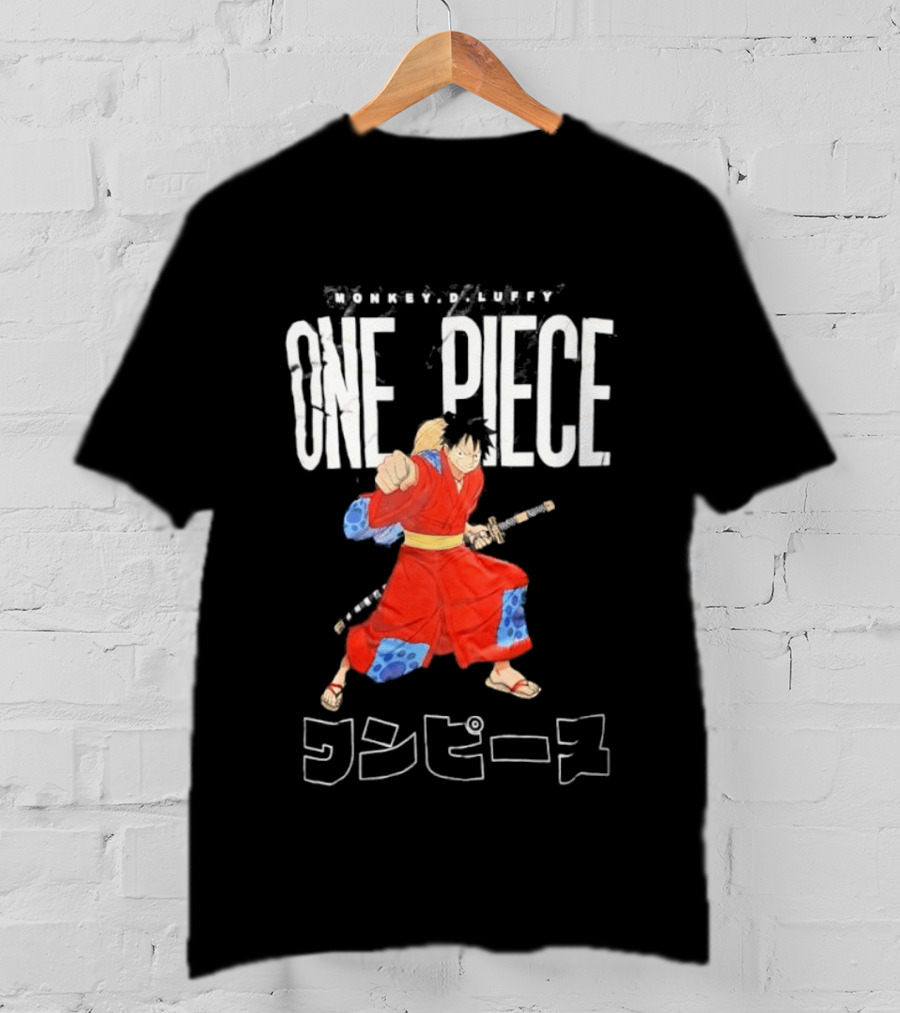 One Piece Luffy Wano Samurai Katana Anime Japanese T-Shirt