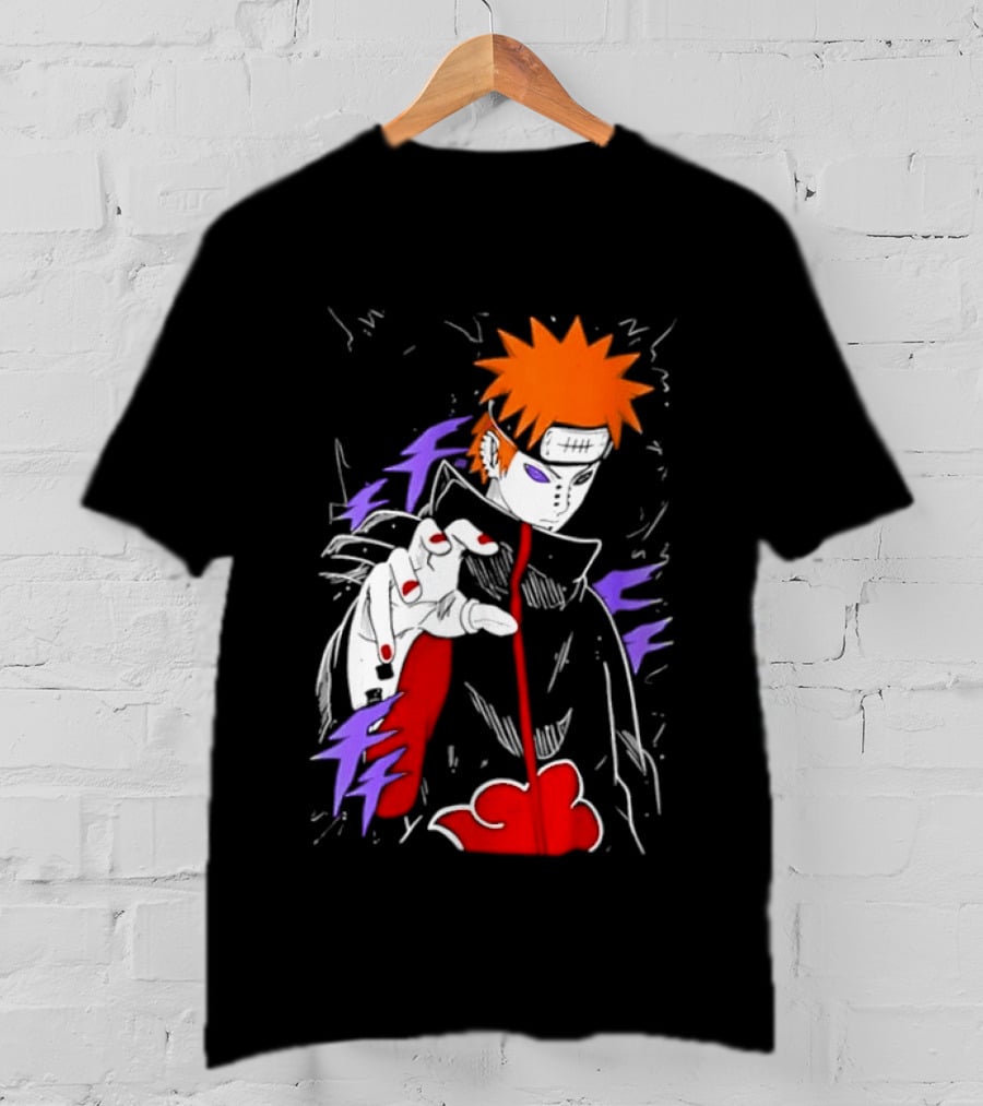 Naruto Shippuden Pain Akatsuki Rinnegan Almighty Push Anime 2026 Trend T-Shirt