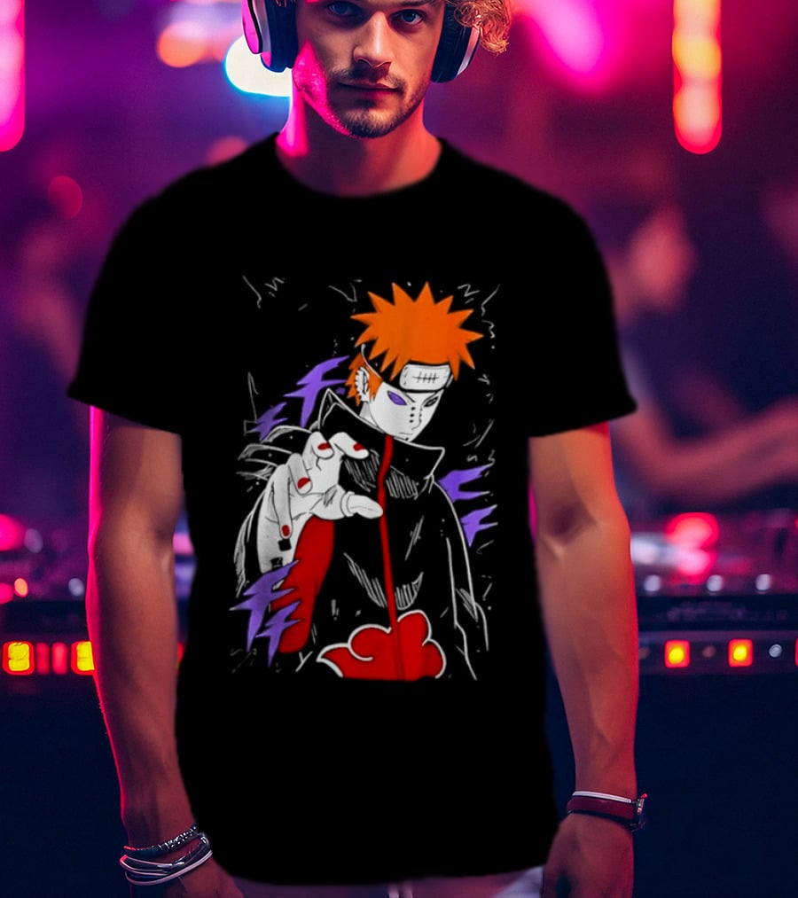 Naruto Shippuden Pain Akatsuki Rinnegan Almighty Push Anime 2026 Trend T-Shirt