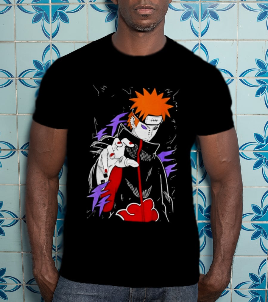 Naruto Shippuden Pain Akatsuki Rinnegan Almighty Push Anime 2026 Trend T-Shirt