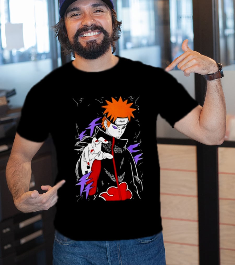 Naruto Shippuden Pain Akatsuki Rinnegan Almighty Push Anime 2026 Trend T-Shirt