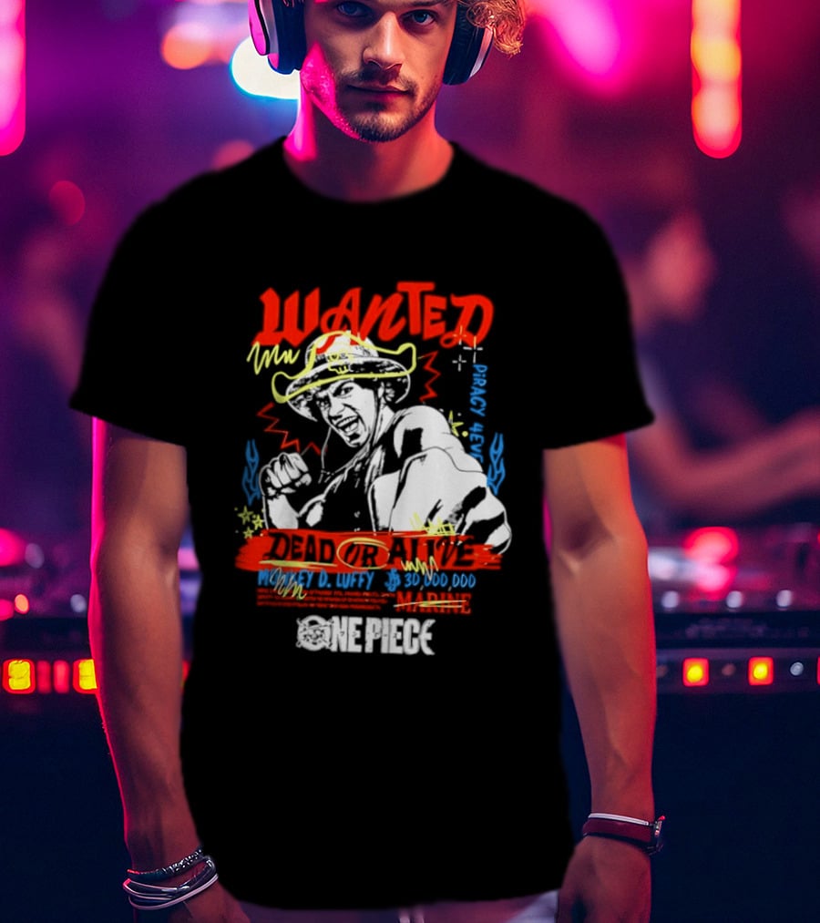 One Piece Monkey D. Luffy Wanted Dead Or Alive 30 Million Berries Bounty Straw Hat Pirate 2026 T-Shirt