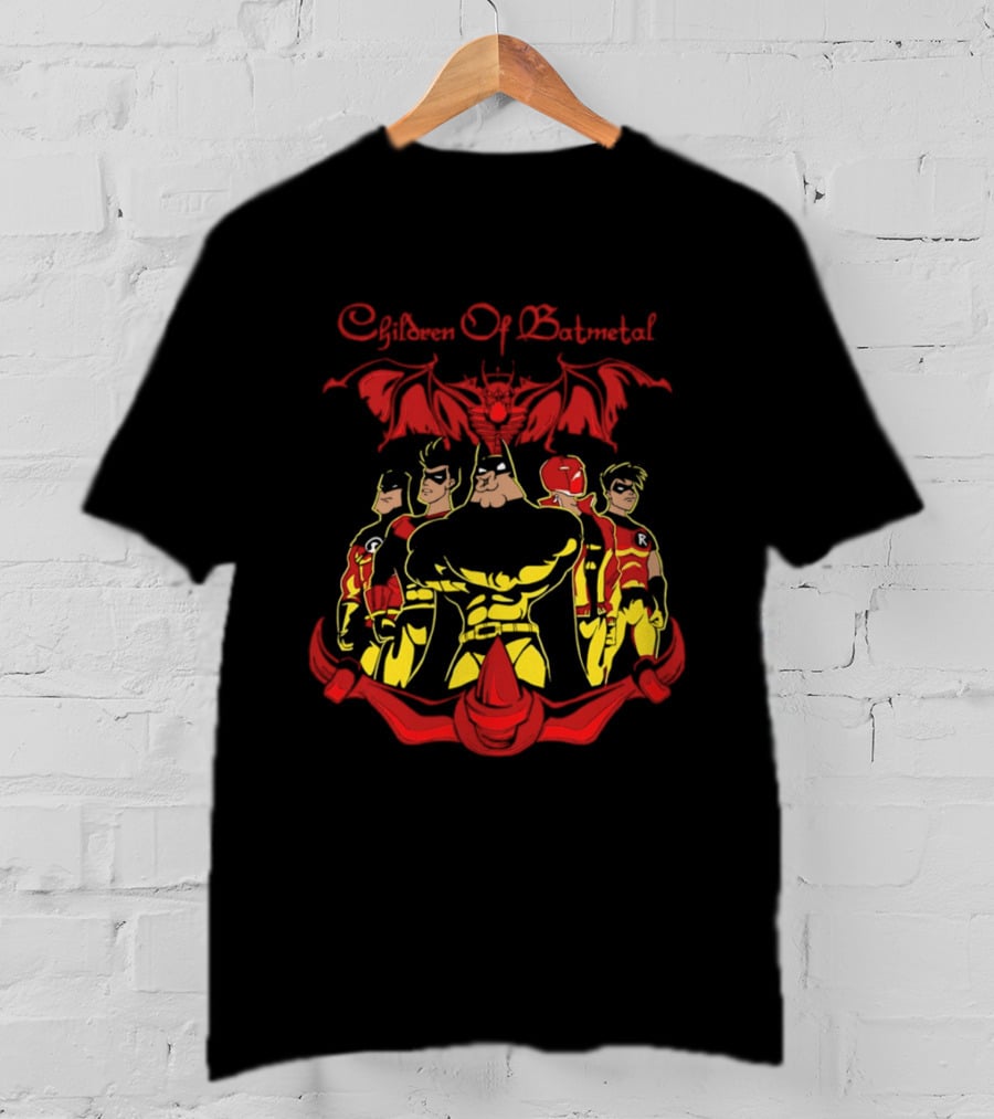 Children Of Batmetal Batman Robins Heavy Metal Characters Demonic Bat T-Shirt