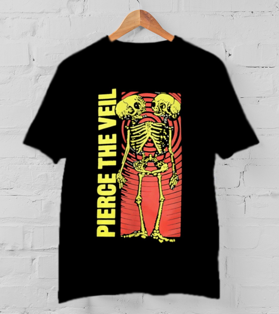 Pierce The Veil Two Headed Skeleton Red Target 2026 T-Shirt