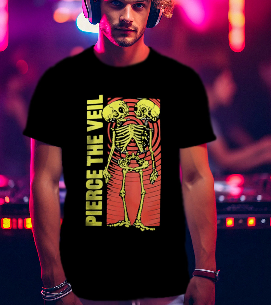 Pierce The Veil Two Headed Skeleton Red Target 2026 T-Shirt