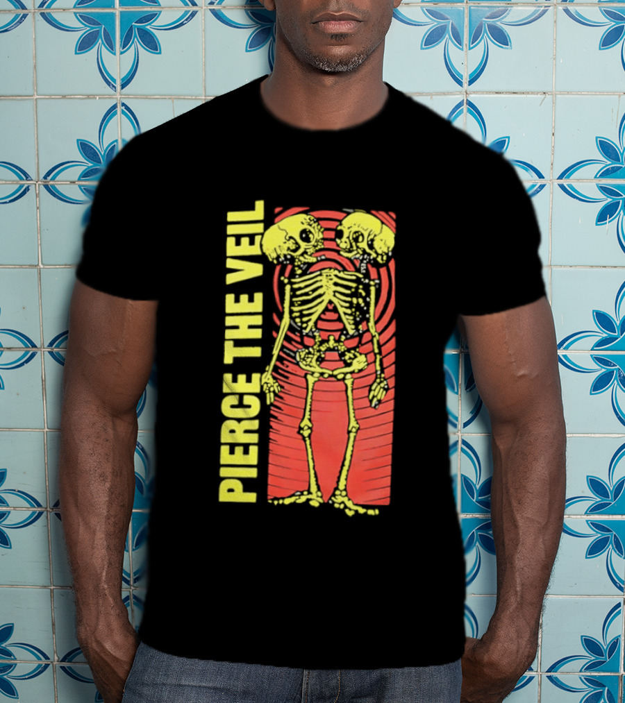 Pierce The Veil Two Headed Skeleton Red Target 2026 T-Shirt