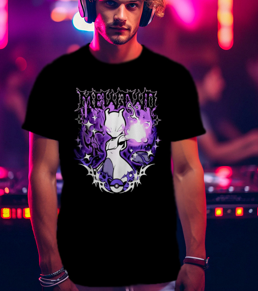 Gothic Mewtwo Psychic Legendary Pokemon T-Shirt