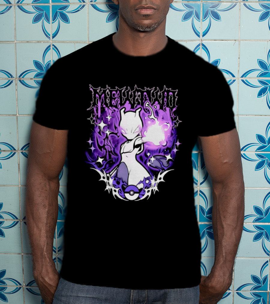Gothic Mewtwo Psychic Legendary Pokemon T-Shirt