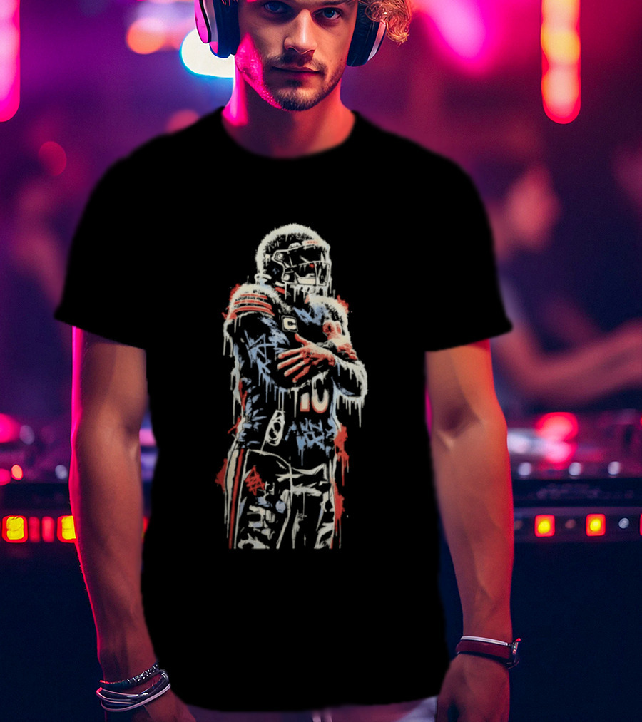 Caleb Williams 10 Chicago Bears Iceman Football T-Shirt
