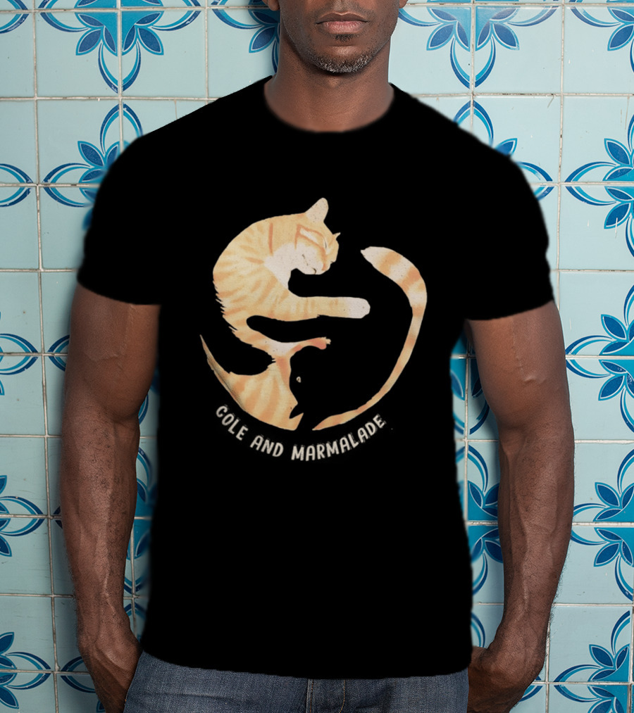 Cole And Marmalade Cats Yin Yang Pet Lovers Circle Harmony T-Shirt