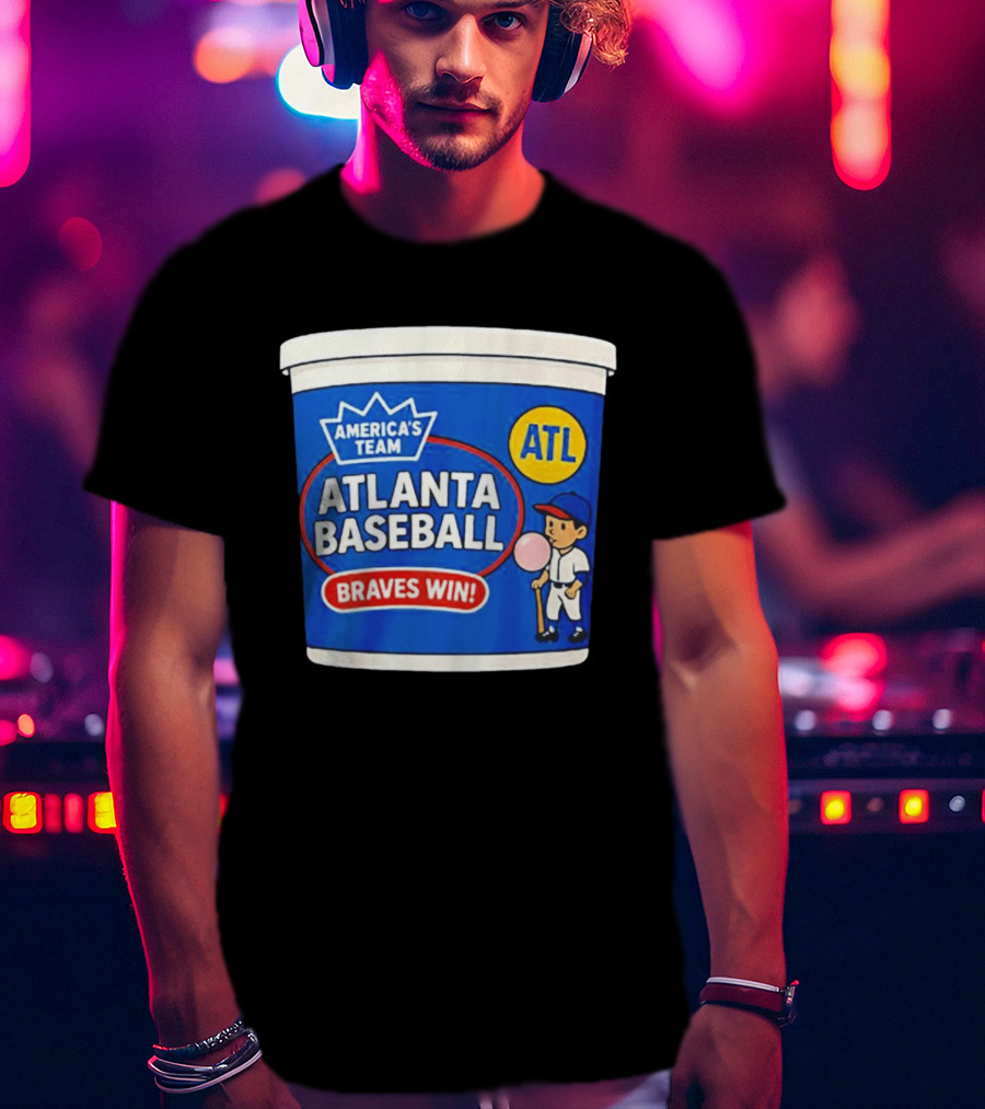 Braves Win America's Team Atlanta Baseball ATL Bubble Gum Crown T-Shirt