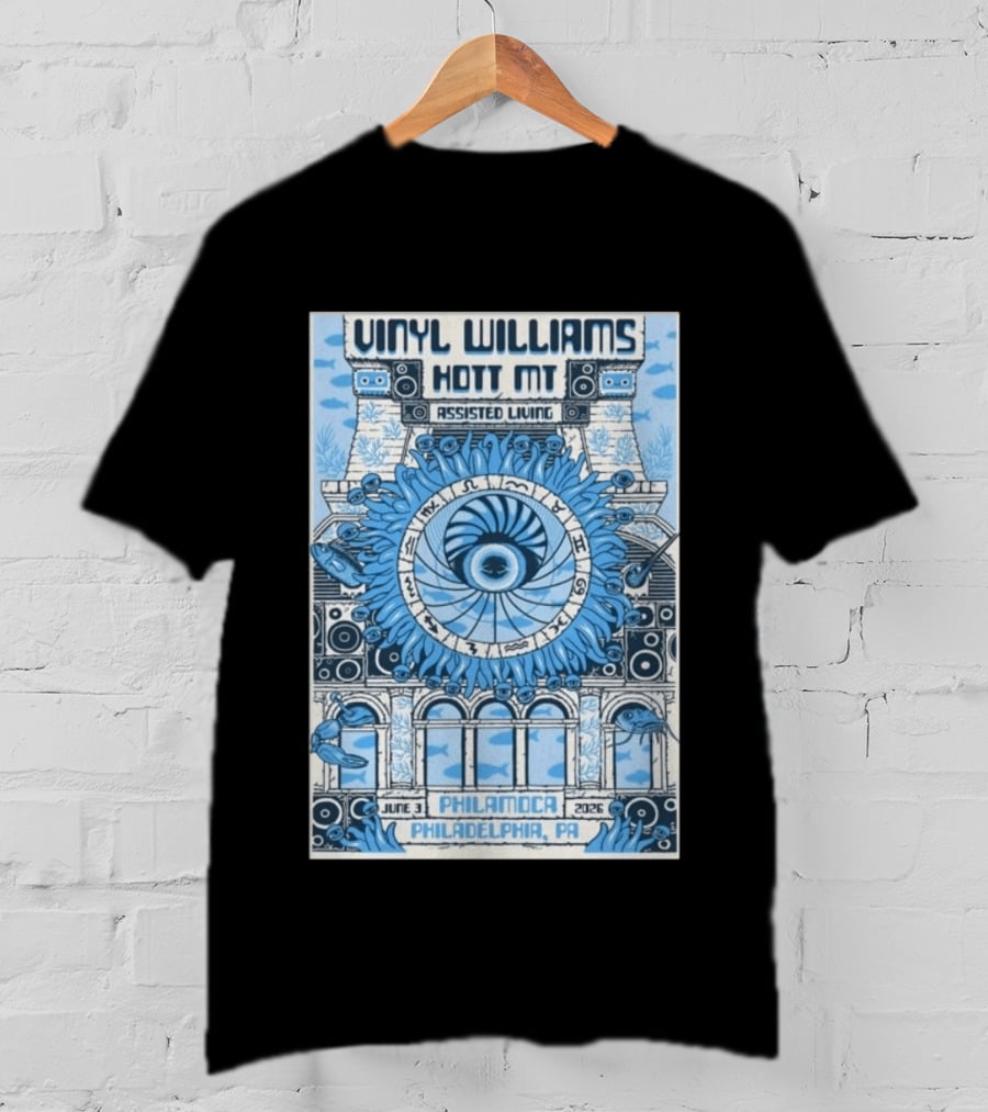 Vinyl Williams Hott MT Assisted Living PhilaMOCA Philadelphia PA June 3 2026 Tour T-Shirt