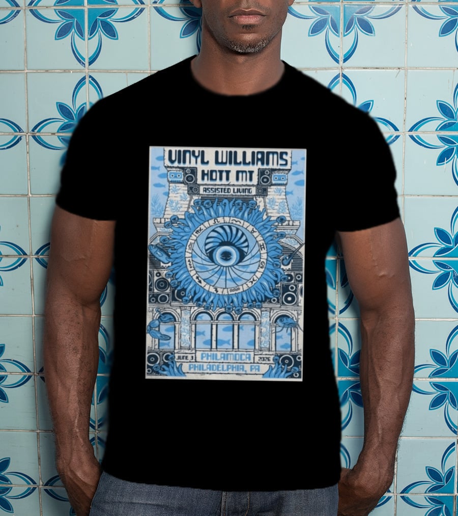 Vinyl Williams Hott MT Assisted Living PhilaMOCA Philadelphia PA June 3 2026 Tour T-Shirt