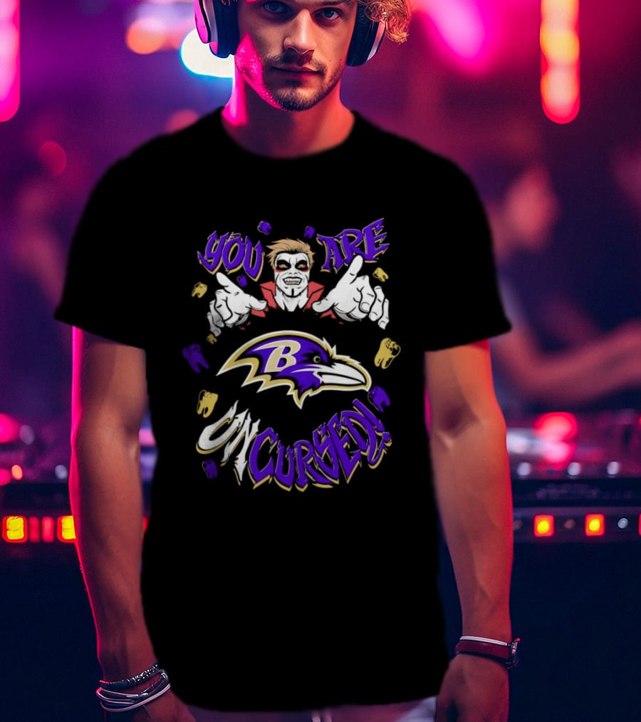 WWE Danhausen Baltimore Ravens Vampire Halloween You Are On Cursed T-Shirt